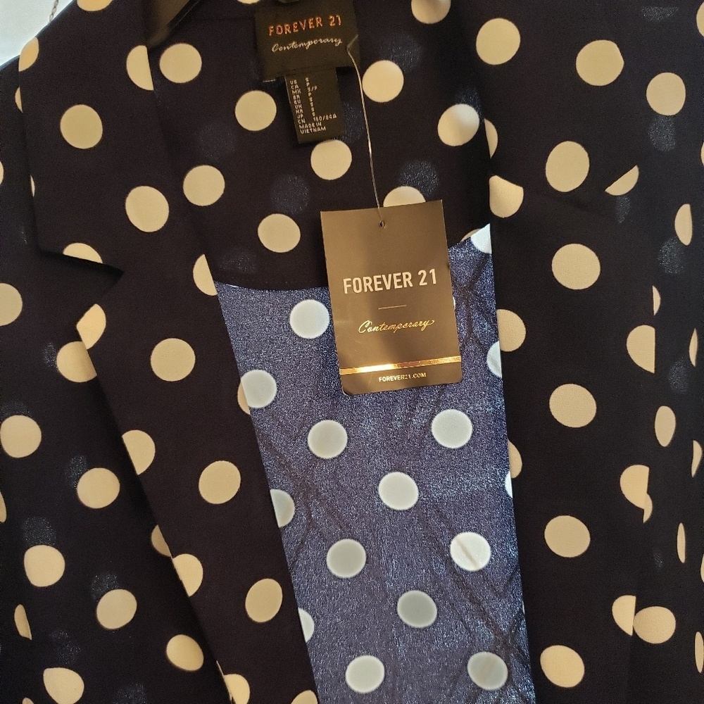 F21 Sheer Polka Dot Cardi/Blazer